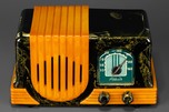 Dark Green Swirl + Butterscotch Catalin Addison 2 Waterfall Radio